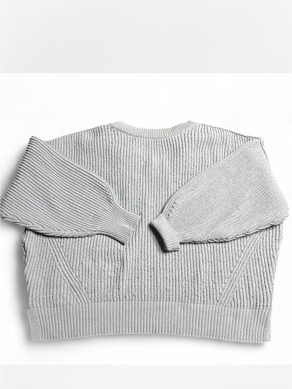 Aerie Light Blue Ribbed V-Neck Sweater - Picture 4 of 4